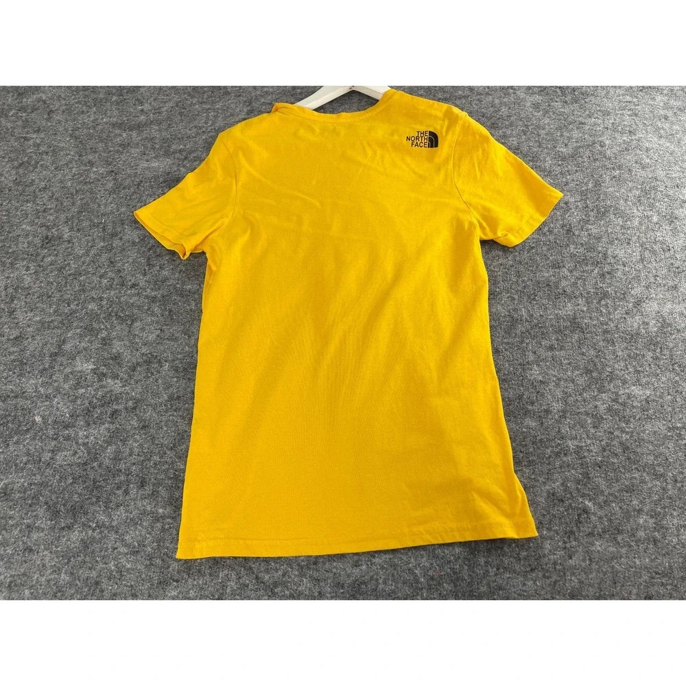 The North Face Shirt Mens Small Tee Yellow Logo Short Sleeve EUC Cotton n328